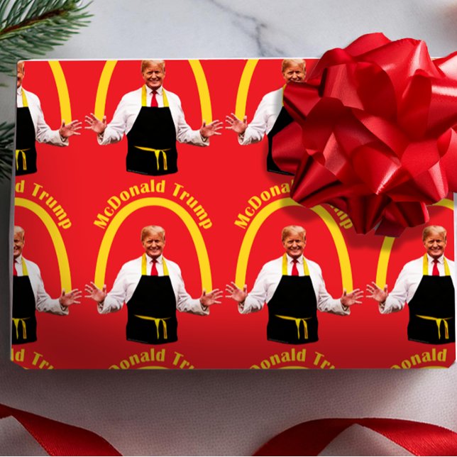 Papel De Presente Funny Donald Trump 2024 French Fries Cite Meme (funny donald trump wrapping paper)