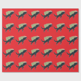 Papel De Presente Funny Festive Dino Christmas