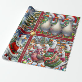 Papel De Presente Funny Geese Christmas Wrapping Paper