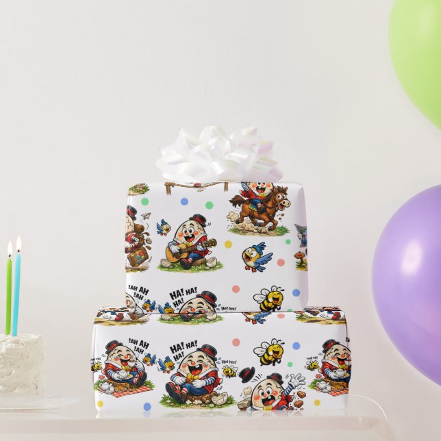 Papel De Presente Funny Humpty Dumpty Cartoon (Presentes para festas)