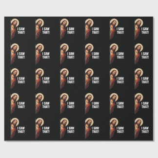 Papel De Presente Funny Jesus "I Saw That" Christian meme design