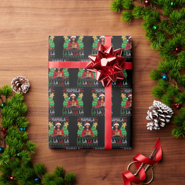 Papel De Presente Funny Kamala Harris 2024 Natal Women Black (Presente de Natal)
