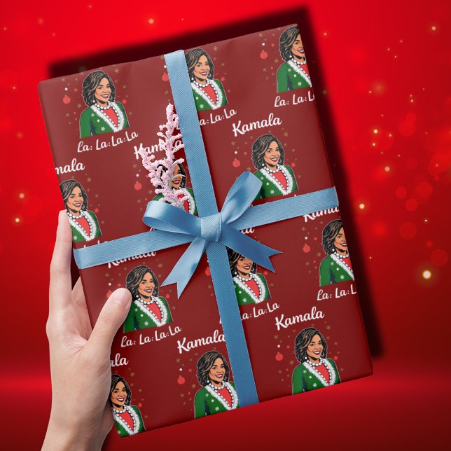 Papel De Presente Funny Kamala Harris 2024 Natal Xmas Presidente (Criador carregado)