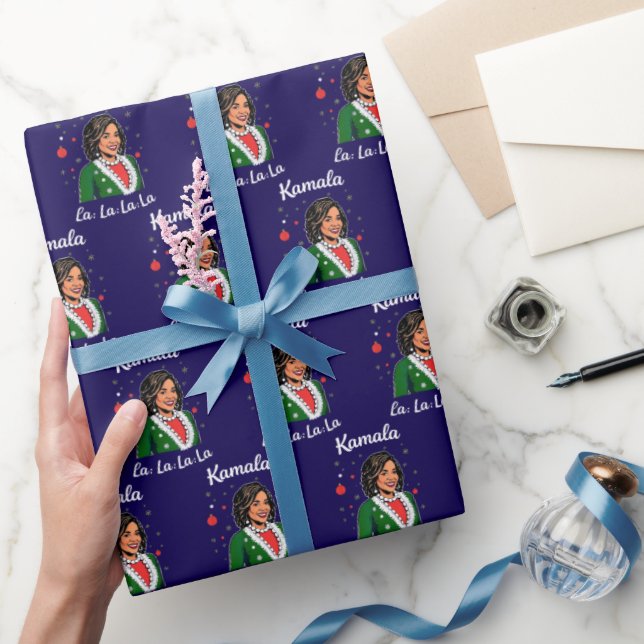 Papel De Presente Funny Kamala Harris 2024 Natal Xmas Presidente (Presentear)