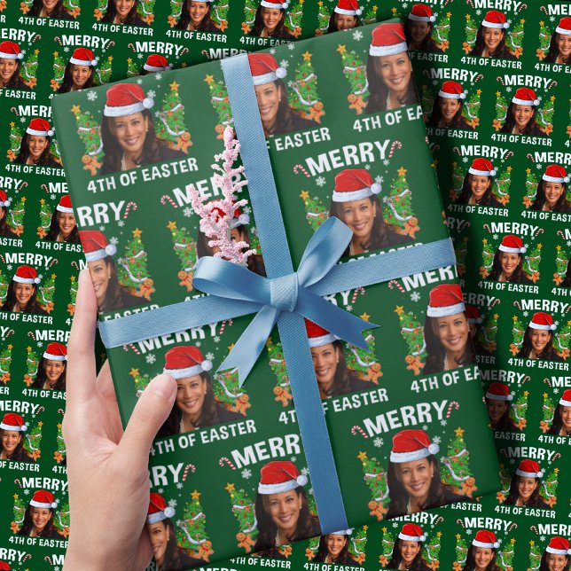 Papel De Presente Funny Kamala Harris Feliz 4° da Páscoa (Criador carregado)