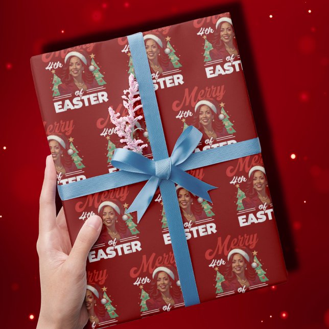 Papel De Presente Funny Kamala Harris Natal Santa Hat (Criador carregado)