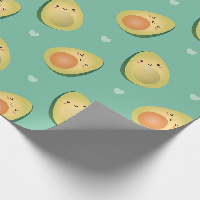 Papel De Presente Funny Kawaii Avocados Vamos Avocuddle Padrão (Ponta)