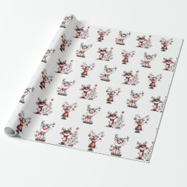 Papel De Presente Funny Reindeer Christmas Wrapping Paper – Oh Deer!