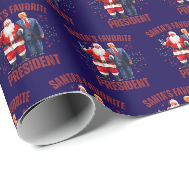 Papel De Presente Funny Trump Santa's Favorite President Christmas (Ponta do rolo)