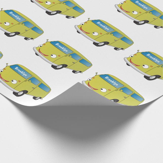 Papel De Presente Furgão cartoon verde lima clássico (Ponta)