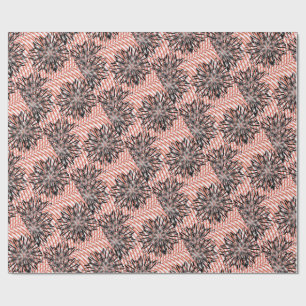 Papel De Presente Fusão Bold Bloom – Florais Pretos Abstratos em Ond