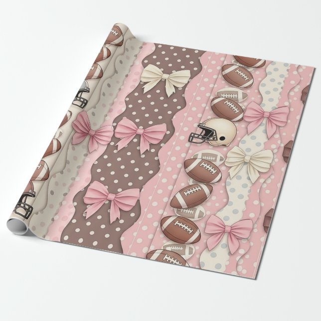 Papel De Presente Fútbol Coquette Arco Iris Estampado de Leopardo (9 (Desenrolado)