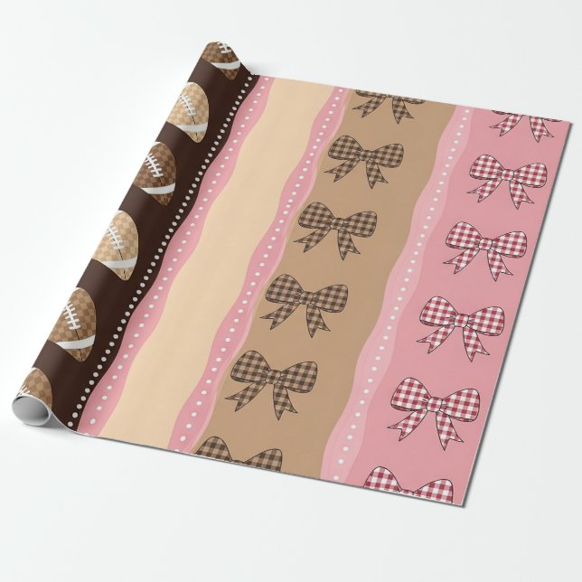 Papel De Presente Fútbol Coquette Arco Leopardado (10) (Desenrolado)