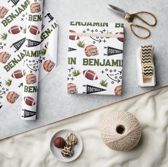 Papel De Presente Futebol americano (Artesanato)