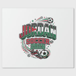 Papel De Presente Futebol da Jordânia 2026 Futebol Bold Tipografia P