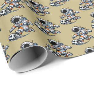 Papel De Presente Futebol de Astronauta
