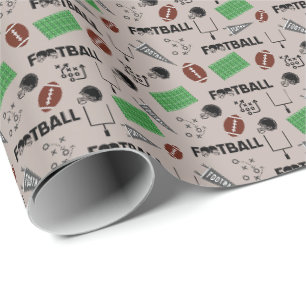 Papel De Presente Futebol divertido em Pale Brown