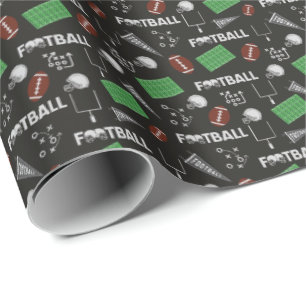 Papel De Presente Futebol divertido em preto