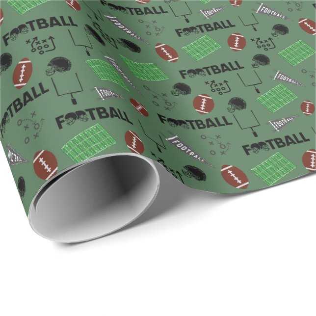 Papel De Presente Futebol divertido em verde (Ponta do rolo)