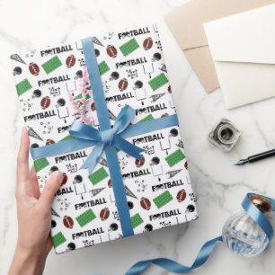 Papel De Presente Futebol divertido em Whiter