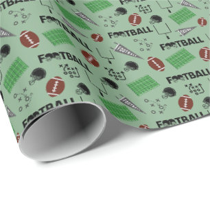 Papel De Presente Futebol divertido na Light Green