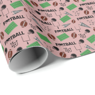 Papel De Presente Futebol divertido no escuro Tea Rosa Rosa
