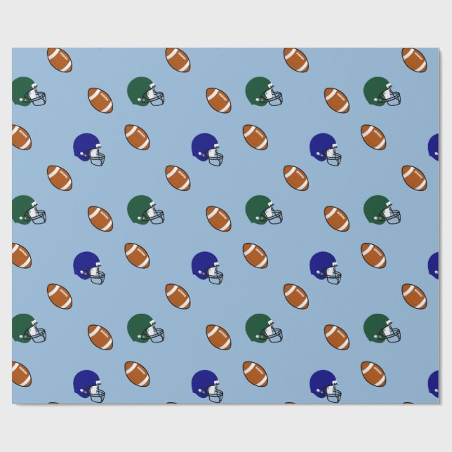 Papel De Presente Futebol e Capacetes (Aberto)