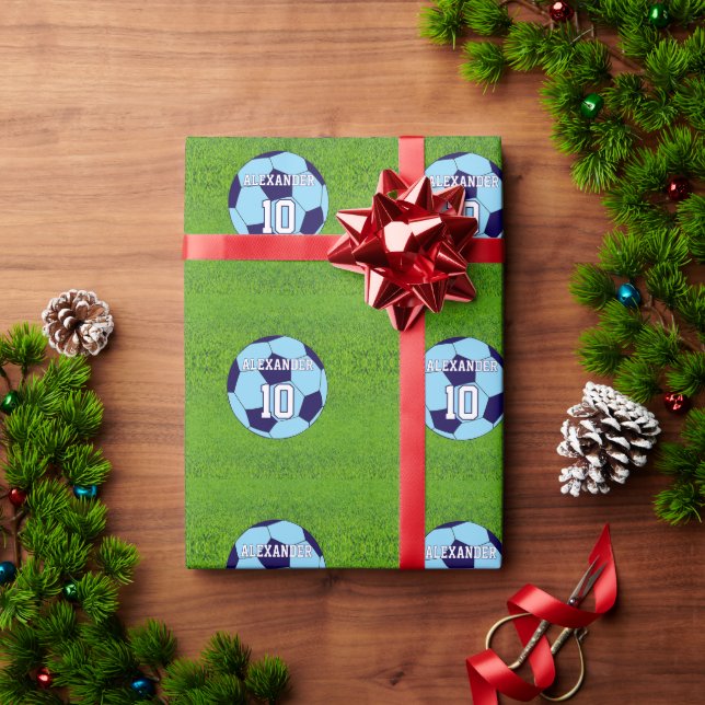 Papel De Presente Futebol | Nome e Número (Presente de Natal)