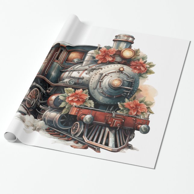 Papel De Presente Futuro de Vapor Velho Reflete Natal (Desenrolado)