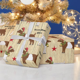 Papel De Presente Gado de Cabra de Natal Russo Personalizado