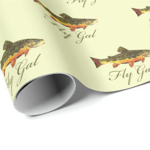 Papel De Presente Gal de Voo de Pesca para Mulheres