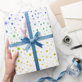 Papel De Presente 🌈 ✨ Galáxia das Estrelas do Arco-íris