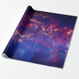Papel De Presente Galáxia Espaço Exterior Sky Stars Celestial Azul