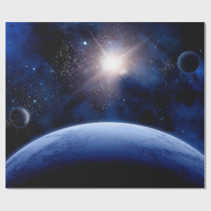 Papel De Presente Galáxia solar impressionante