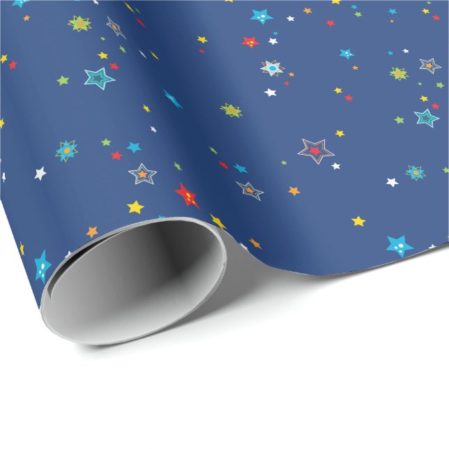 Papel De Presente Galáxias Estrelas Marinho de Espaço Exterior Papel (Ponta do rolo)