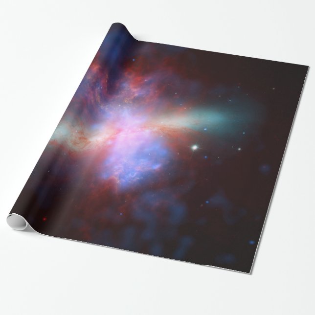 Papel De Presente Galaxy M82 Hubble NASA (Desenrolado)