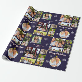 Papel De Presente Galeria de Fotografias da Família Azul Escuro Nata