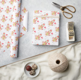 Papel De Presente Galinha Bonita apaixonada