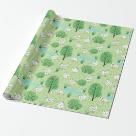 Papel De Presente Galinha Branca, Galinha-do-campo verde-campo