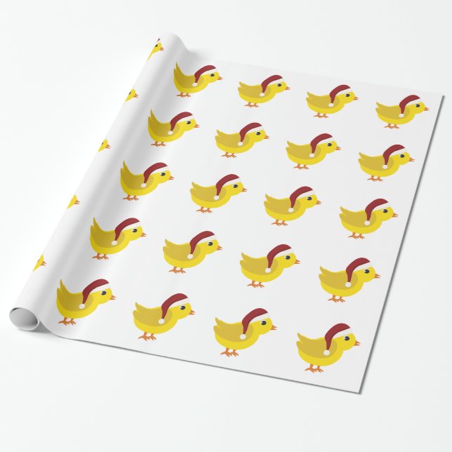 Papel De Presente Galinha de Papai Noel (Desenrolado)