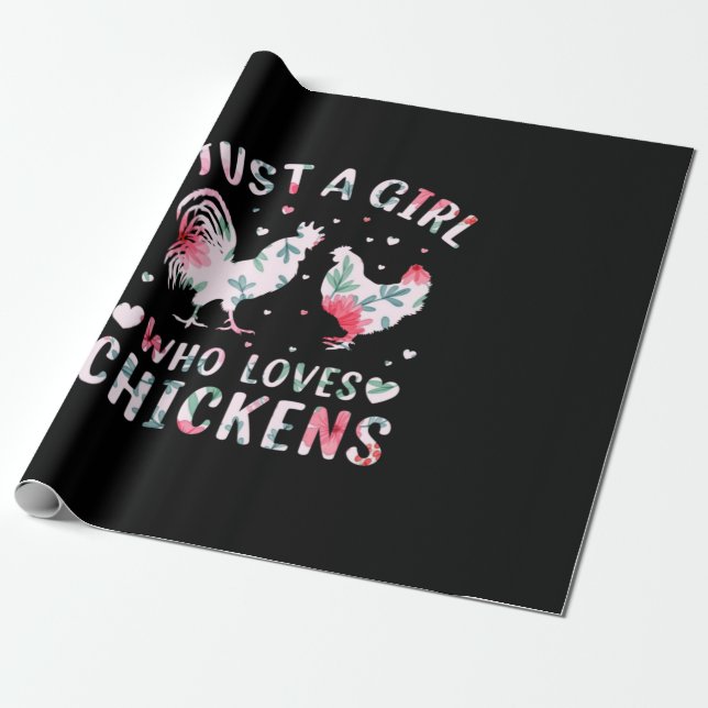 Papel De Presente Galinha Lover | Rapariga Que Ama Galinha (Desenrolado)