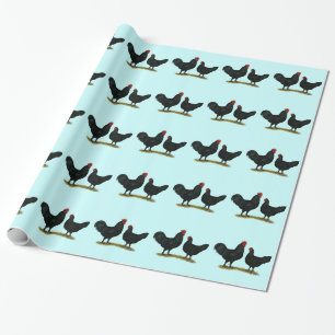 Papel De Presente Galinhas Java Pretas