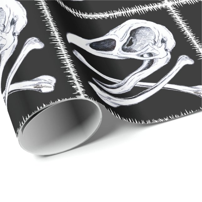 Papel De Presente Galo Crânio e Crossbones (Ponta do rolo)