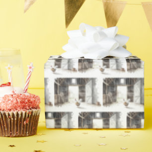 Papel De Presente Galo de Aquarelas em um Pano