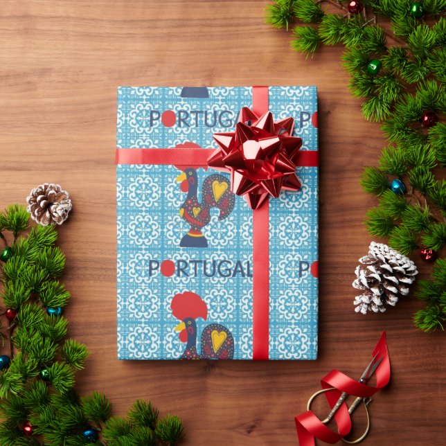 Papel De Presente Galo de Barcelona, Portugal (Presente de Natal)
