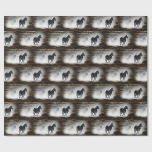 Papel De Presente Galopagem de Cavalos Selvagens