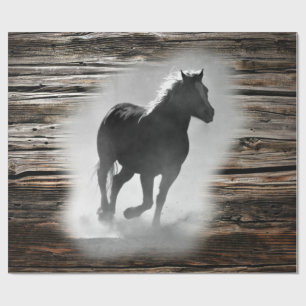 Papel De Presente Galopagem de Cavalos Selvagens