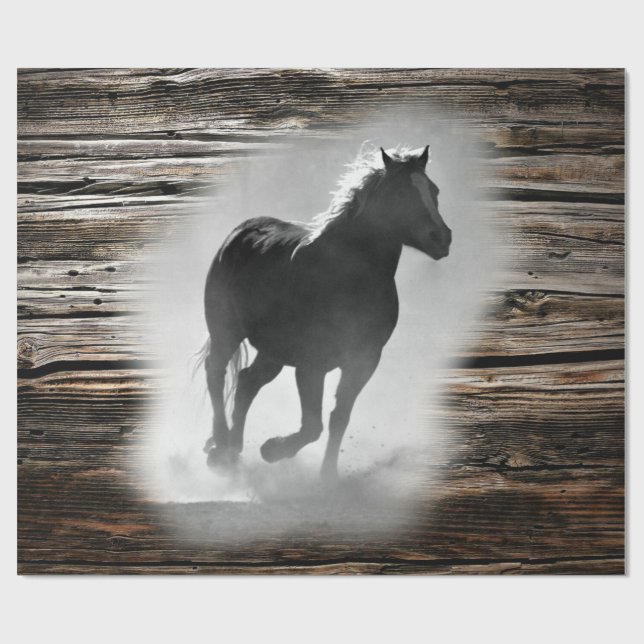 Papel De Presente Galopagem de Cavalos Selvagens (Aberto)