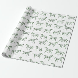 Papel De Presente Galopagem Elegante Cavalos Galopantes Sage Toile