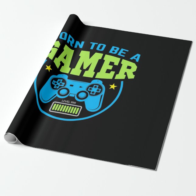 Papel De Presente Gamer Gift | Nascer De Jogador (Desenrolado)
